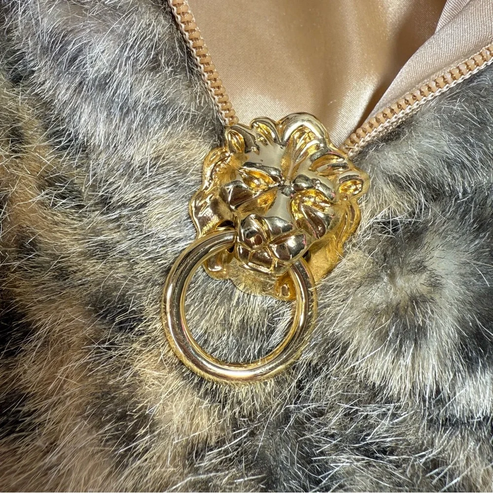 St. John Animal Print Faux Fur Bomber Jacket - Picture 5 of 16